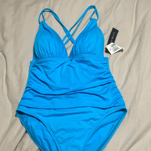 One piece turquoise bathing suit. Brand new. Tags attached. - Picture 3 of 4